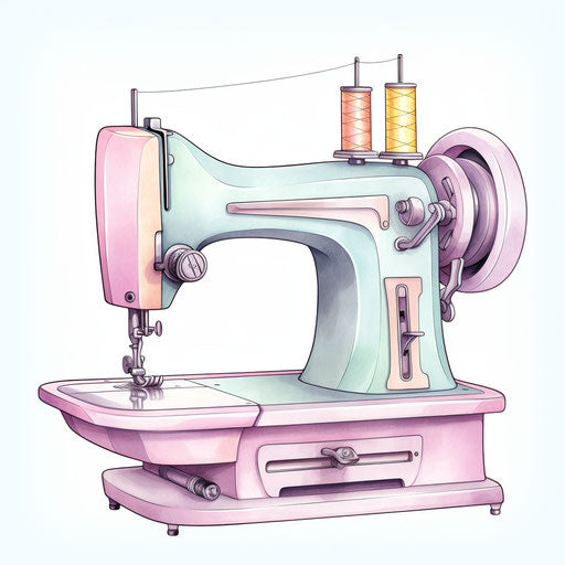 4K & Vector Sewing Machine Clipart in Pastel Colors Art Style – IMAGELLA